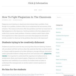 How To Fight Plagiarism In The Classroom
