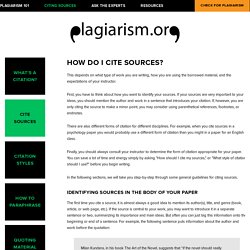 Cite Sources — Plagiarism.org - Best Practices for Ensuring Originality in Written Work