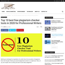 Top 10 best free plagiarism checker tools in 2020 for Professional Writers