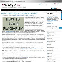 How to Avoid Plagiarism in Research Papers? - Enago Blog: Scientific Publication Help
