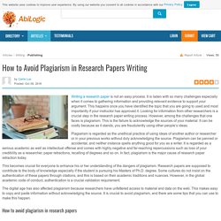 How to Avoid Plagiarism in Research Papers Writing