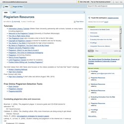 referenceandinformationresources / Plagiarism Resources