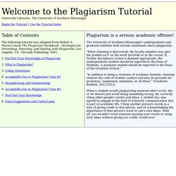 Plagiarism Tutorial: Test Your Knowledge