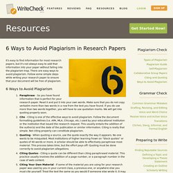 Ways to Avoid Plagiarism — Plagiarism Checker