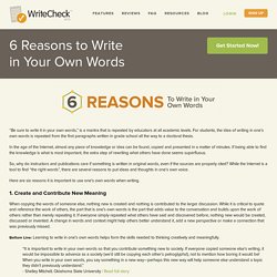 6 Reasons to Write in Your Own Words — Plagiarism Checker