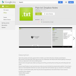 Plain.txt: Dropbox Notes