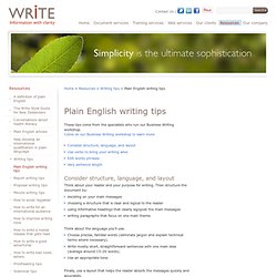 Plain English writing tips