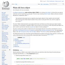 Plain Old Java Object