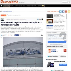 Nokia étend sa plainte contre Apple à 13 nouveaux brevets