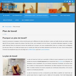 Plan de travail - Le prof