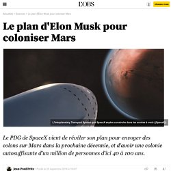 Le plan d'Elon Musk pour coloniser Mars