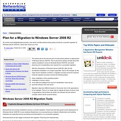 Plan for a Migration to Windows Server 2008 R2