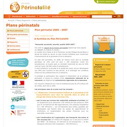 Plan périnatal 2005 - 2007