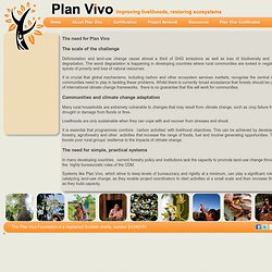 Plan Vivo › The need for Plan Vivo