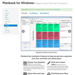 Planbook for Windows: Elegant Lesson Planning Software for Educators.
