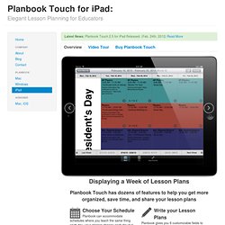 Planbook Touch: Lesson Planning Software for the iPad