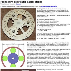 Planetary gear ratio calculations