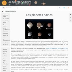 Les planètes naines du système solaire