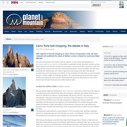 Cerro Torre bolt chopping, the debate in Italy - climbing news, mountaineering.