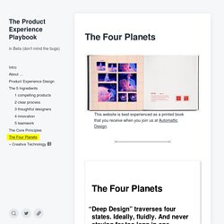 The Four Planets – The Product Experience Playbook