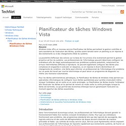 Planificateur de tâches Windows Vista