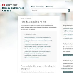 Planification de la relève - Réseau Entreprises Canada