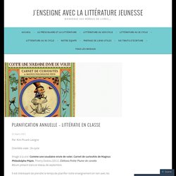 Planification annuelle – littératie en classe