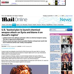 U.S. 'planned to launch chemical weapon attack on Syria and blame it on Assad'