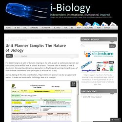 Unit Planner Sample: The Nature of Biology « i-Biology