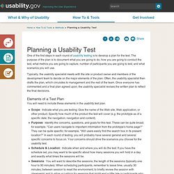 Planning a Usability Test