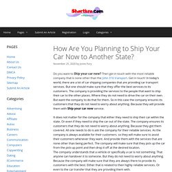 How Are You Planning to Ship Your Car Now to Another State? - shortkro