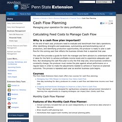 Cash Flow Planning — Dairy