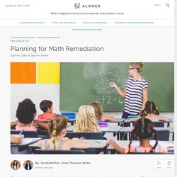 Planning for Math Remediation