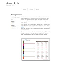 Planning to Get Fit – design finch