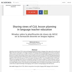 Sharing views of CLIL lesson planning in language teacher education
