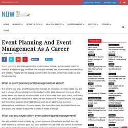 Event Planning And Event Management As A Career