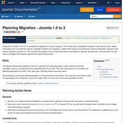 Planning Migration - Joomla 1.5 to 3