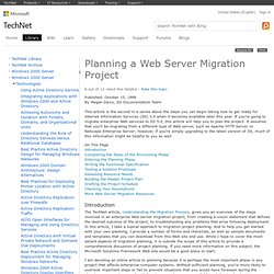 Planning a Web Server Migration Project