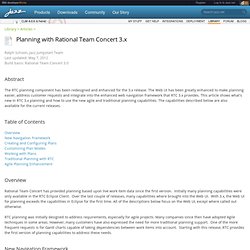 Planning with Rational Team Concert 3.0 - Library: Articles
