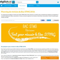 Planning de Révision - Bac STMG 2015