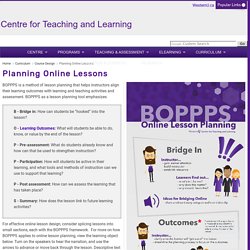 Planning Online Lessons - Centre for Teaching and Learning - Western University
