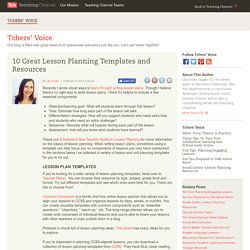 10 Great Lesson Planning Templates and Resources