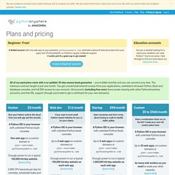 Plans and pricing : PythonAnywhere