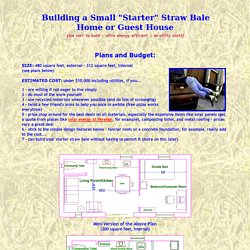 Plans for a Small "Starter" Straw Bale Home or Guest House