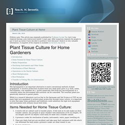 Plant Tissue Culture at Home