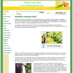 Plantains nutrition facts and health benefits