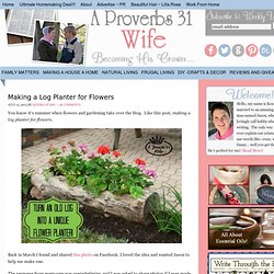 Making a Log Planter for Flowers - A Proverbs 31 Wife