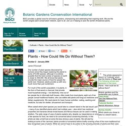Plants - How Could We Do Without Them?