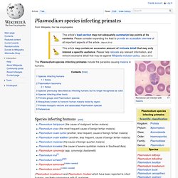 Plasmodium species infecting primates