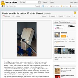 Plastic shredder for making 3D printer filament - All
